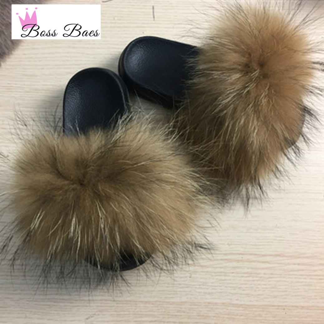 Racoon fur sliders online